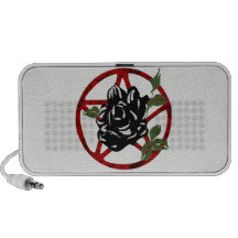 Rosa e Pentagram do preto Caixinhas De Som Para Viagem