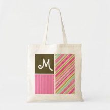 Rosa & listras de Seafoam Gren; Listrado Bolsas