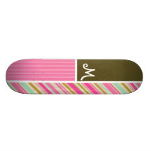 Rosa & listras de Seafoam Gren; Listrado Skates