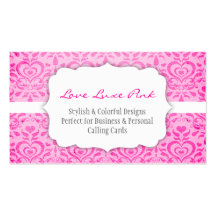 Rosa Luxe do amor Cartao De Visita