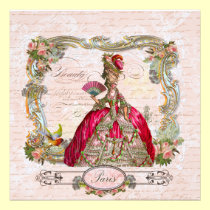 Rosa quente & Paris de Marie Antoinette convites