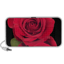 Rosa vermelha bonita com reflexão caixinhas de som para laptop