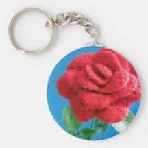 Rosa vermelha do algodão chaveiro