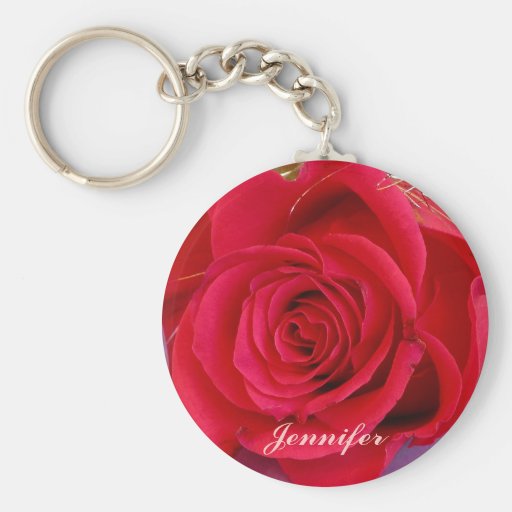 Rosa vermelha romântica com chaveiro conhecido