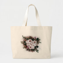 Rosas brancos bolsas para compras
