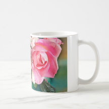 Rosas cor-de-rosa caneca
