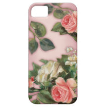 Rosas cor-de-rosa e brancos iPhone 5 capa