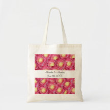 Rosas cor-de-rosa que wedding favores bolsas