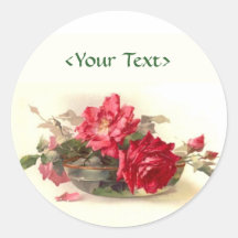 Rosas da bacia de vidro - personalize adesivo
