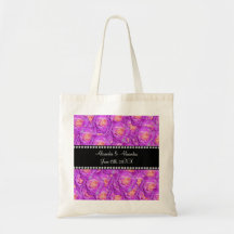 Rosas do rosa quente que wedding favores bolsas