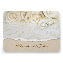 Rosas macios do casamento convites personalizados