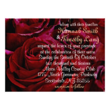 rosas vermelhas toda em torno do invatation do cas convites personalizados