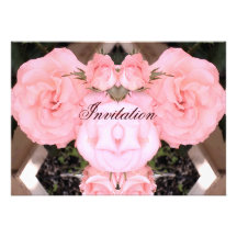 Rose_ cor-de-rosa convites personalizados