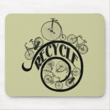 Roupa e presentes do reciclar das bicicletas do vi mouse pad