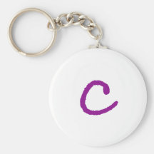 roxo cor-de-rosa da letra C Chaveiros