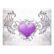 Roxo de cristal angélico cartao postal