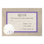 Roxo do cartão do casamento de praia RSVP do dólar Convite