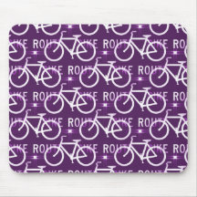 Roxo do teste padrão do ciclista da bicicleta de F Mouse Pad