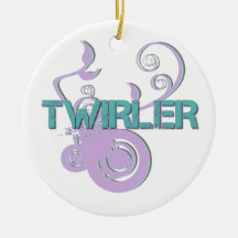 Roxo e ornamento unilateral do Twirler de turquesa