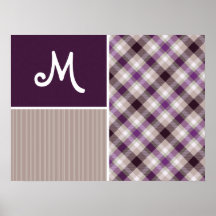Roxo e xadrez de Tan Poster