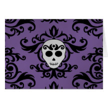 Roxo feminino glam gótico bonito do preto do damas cartoes