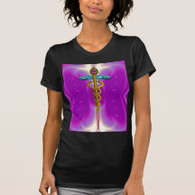 Roxo violeta cor-de-rosa do CADUCEUS 5 Camisetas