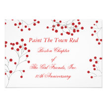 RSVP vermelho & branco do feriado da baga do inver Convite Personalizados