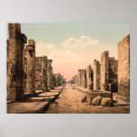 Rua de Fortuna, Pompeii, Campania, Italia Impressão