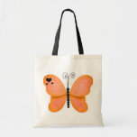 Saco alaranjado da borboleta bolsas para compras