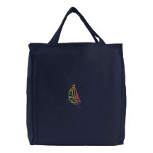 Saco bordado veleiro bolsas bordadas