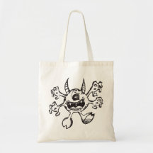 Saco da alienígena do monstro do doodle do esboço bolsas para compras