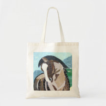 Saco da foto de Digitas do mosaico 2 do cavalo Bolsa Para Compras