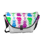 Saco da fralda da menina do chocalho do crânio/sac bolsas mensageiro