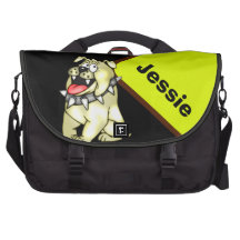 Saco da viagem ao trabalho do buldogue dos desenho