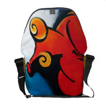 Saco de mensageiro com Kunstdruck Bolsa Mensageiro