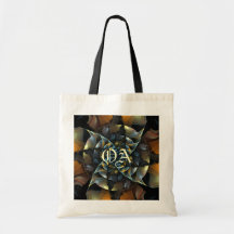 Saco do monograma da arte abstracta do Pinwheel Bolsas Para Compras