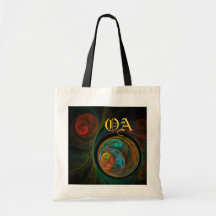 Saco do monograma da arte abstracta do renasciment bolsa para compras