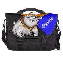 Saco engraçado da viagem ao trabalho do buldogue d