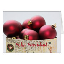 saco espanhol do Natal com ornamento Cartão