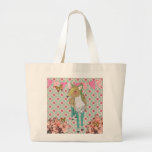 Saco floral dos cervos enfadados bonito retros bolsa para compras