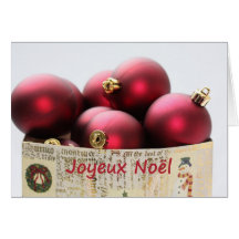 saco francês do Natal com ornamento Cartão