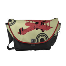saco vermelho do aviador do biplano bolsa mensageiro