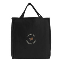 Sacola bordada engraçada dos gatos do salvamento bolsa bordada