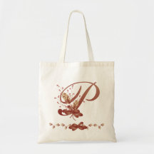 Sacola da letra P do monograma da acção de graças Bolsas