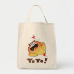 Sacola engraçada do gato dos desenhos animados do  bolsa de lona