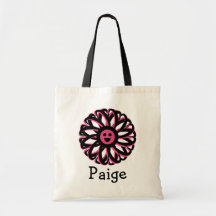 Sacola personalizada de Paige flor feliz Bolsa Para Compras
