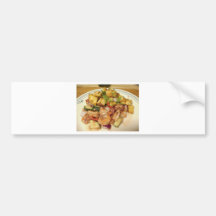 Salada do camarão com pão torrado do alho adesivos