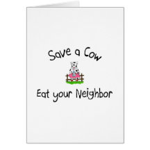 Salvar uma vaca comem seu vizinho cartoes