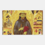 Santo Francis da iconografia medieval de Assissi Adesivo Retângular