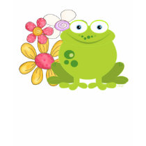 Sapo bonito e flores t - shirts